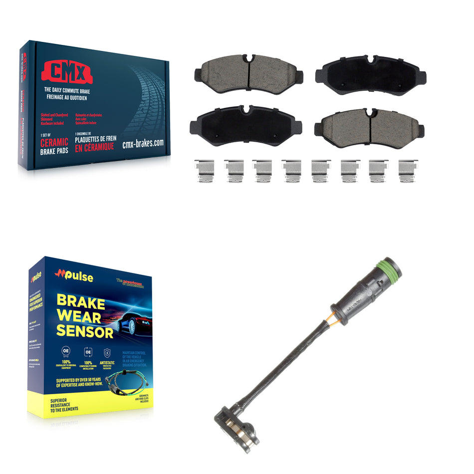 Rear Ceramic Disc Brake Pads And Wear Sensor Kit For Freightliner Sprinter 2500 3500 1500 KCW-101267