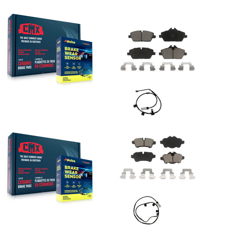Front Rear Ceramic Disc Brake Pads And Wear Sensors Kit For Mini Cooper KCW-101295
