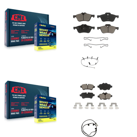 Front Rear Ceramic Disc Brake Pads And Wear Sensors Kit For Mini Cooper KCW-101298