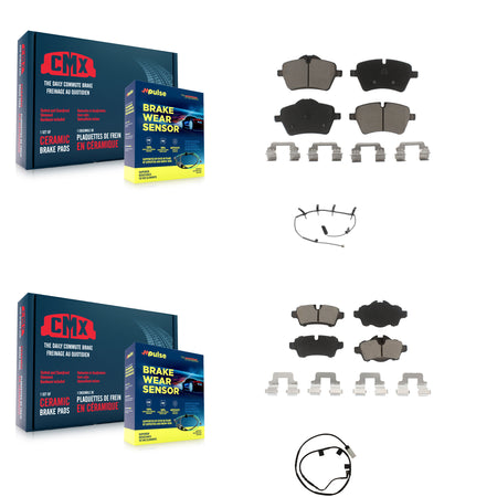 Front Rear Ceramic Disc Brake Pads And Wear Sensors Kit For Mini Cooper KCW-101299