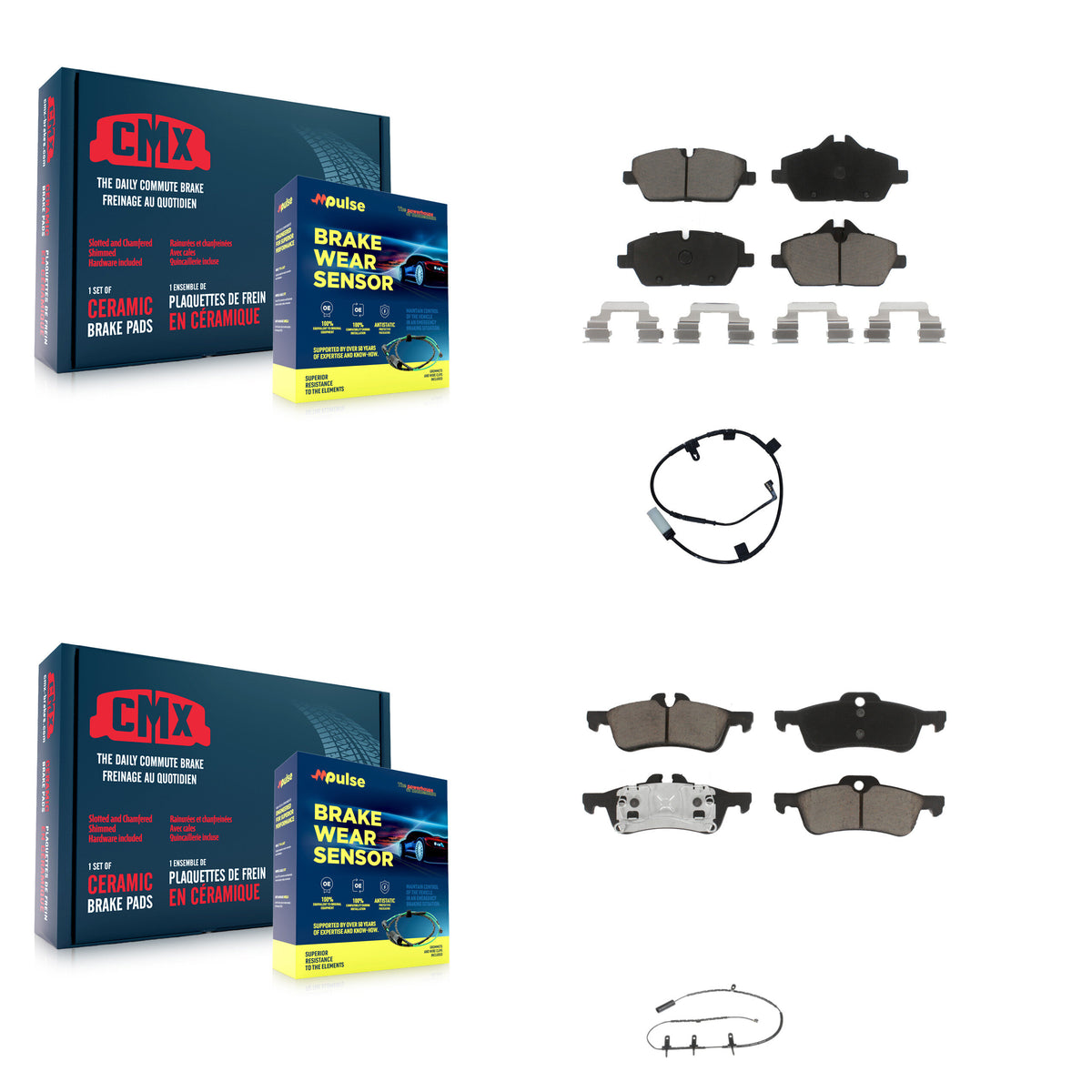 Front Rear Ceramic Disc Brake Pads And Wear Sensors Kit For Mini Cooper KCW-101300
