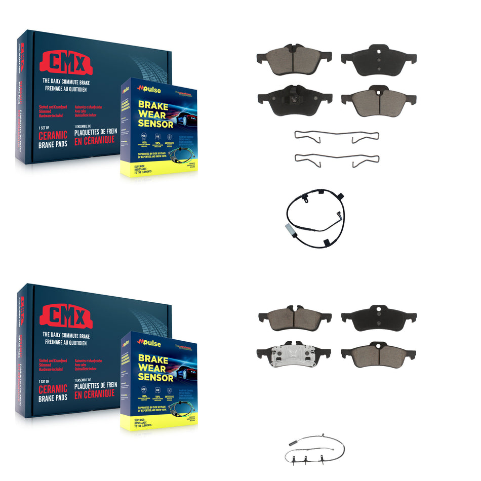 Front Rear Ceramic Disc Brake Pads And Wear Sensors Kit For Mini Cooper KCW-101301