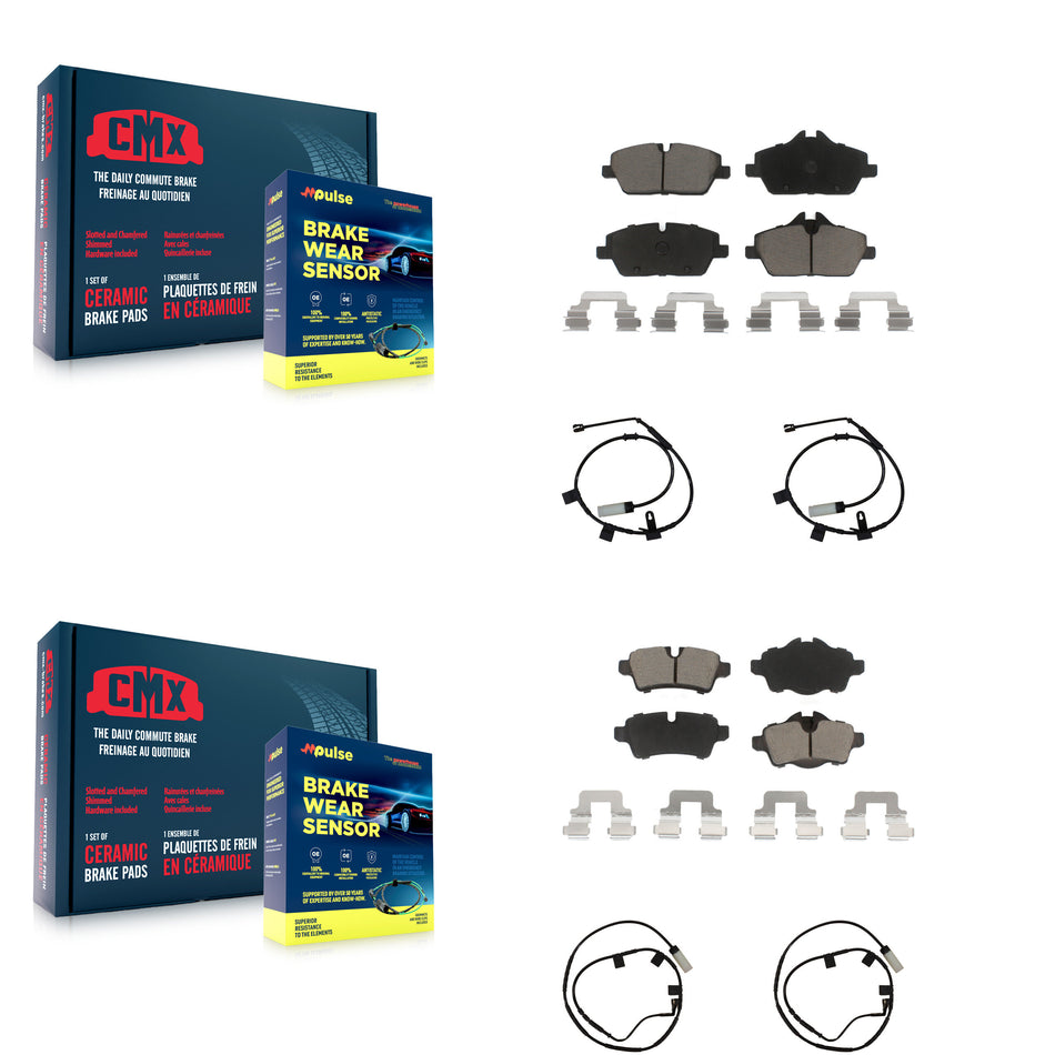 Front Rear Ceramic Disc Brake Pads And Wear Sensors Kit For Mini Cooper KCW-101308