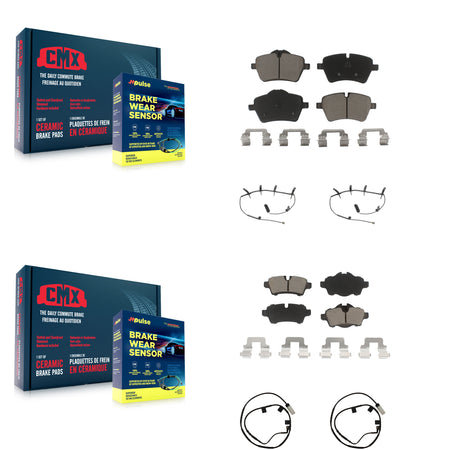 Front Rear Ceramic Disc Brake Pads And Wear Sensors Kit For Mini Cooper KCW-101321