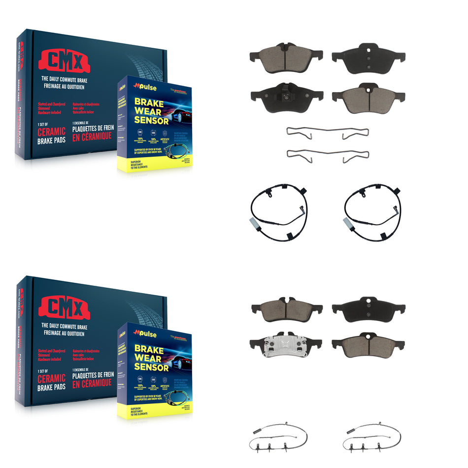 Front Rear Ceramic Disc Brake Pads And Wear Sensors Kit For Mini Cooper KCW-101323