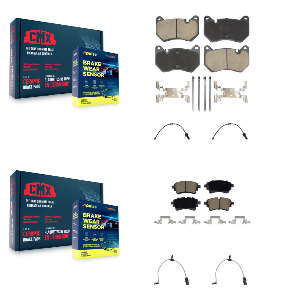 Front Rear Ceramic Disc Brake Pads And Wear Sensors Kit For 2021 Audi Q5 2.0L KCW-101325