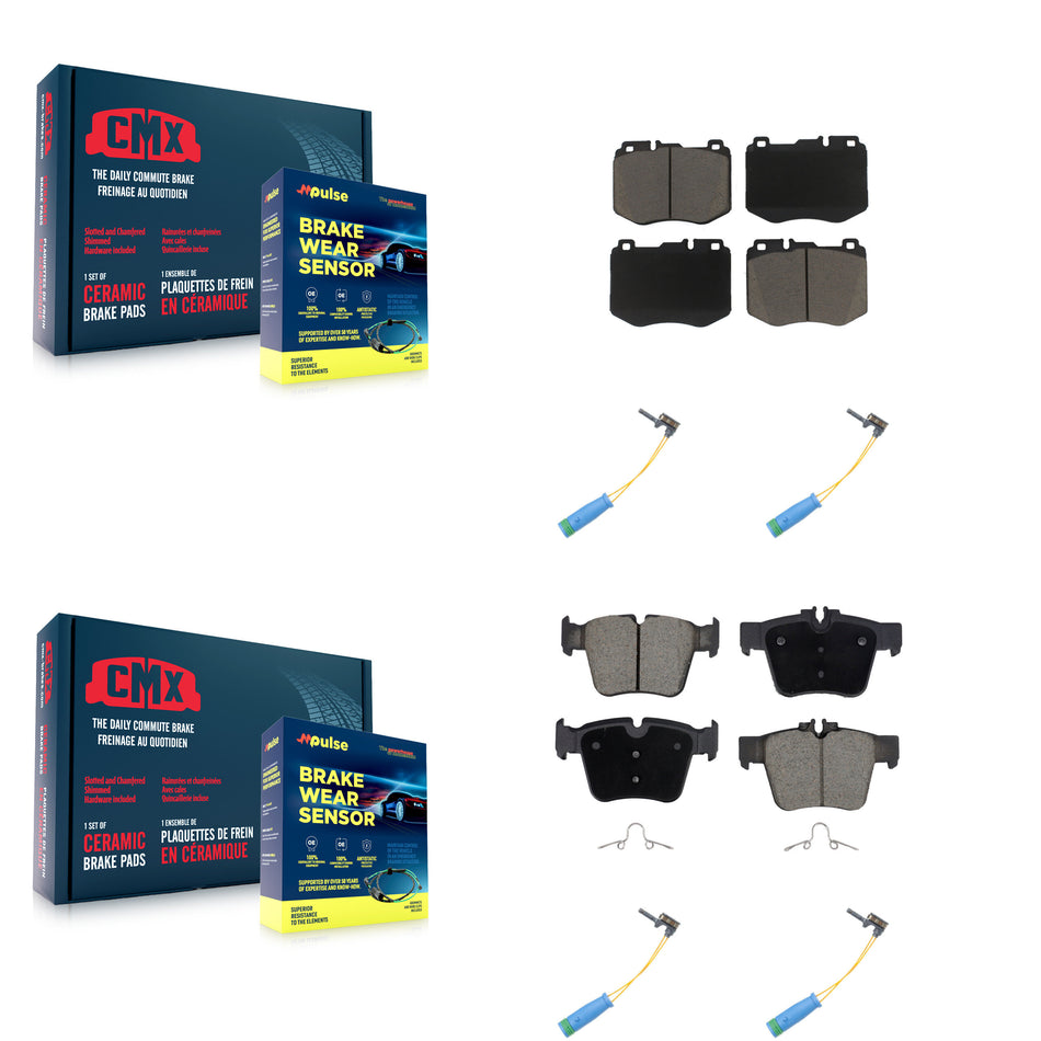 Front Rear Ceramic Disc Brake Pads And Wear Sensors Kit For Mercedes-Benz GLC300 KCW-101333
