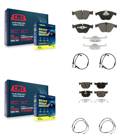 Front Rear Ceramic Disc Brake Pads And Wear Sensor Kit For 2009-2010 BMW 528i xDrive 3.0L KCW-101339