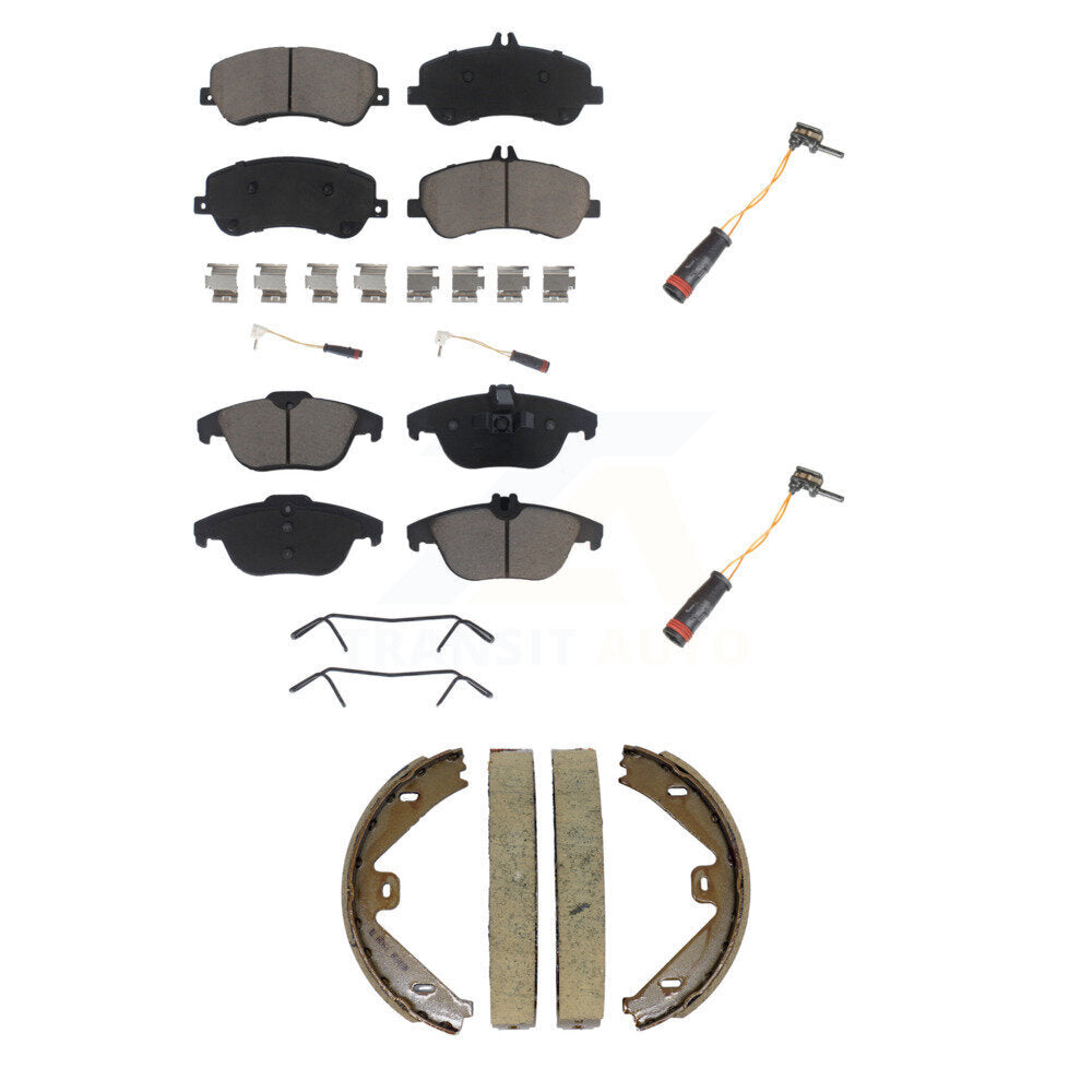Front Rear Ceramic Brake Pads Extra Wear Sensor Kit (5Pc) For Mercedes-Benz GLK350 GLK250 KCW-101348