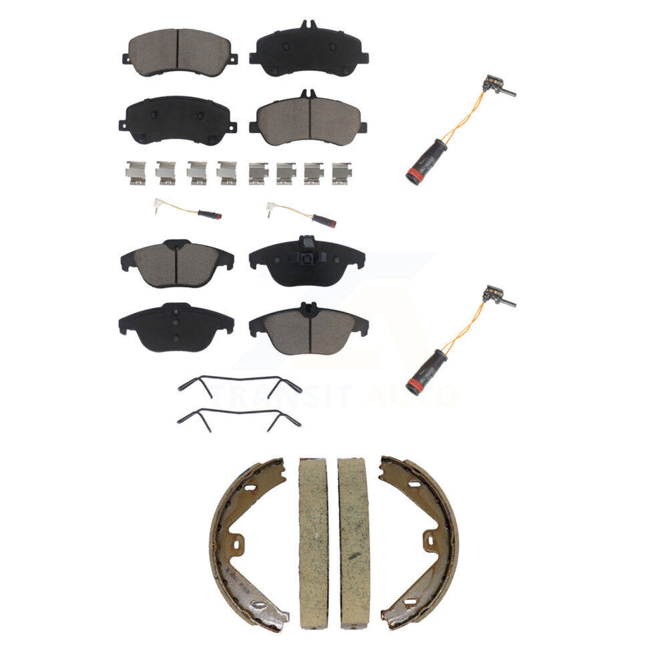 Front Rear Ceramic Brake Pads Extra Wear Sensor Kit (5Pc) For Mercedes-Benz GLK350 GLK250 KCW-101348