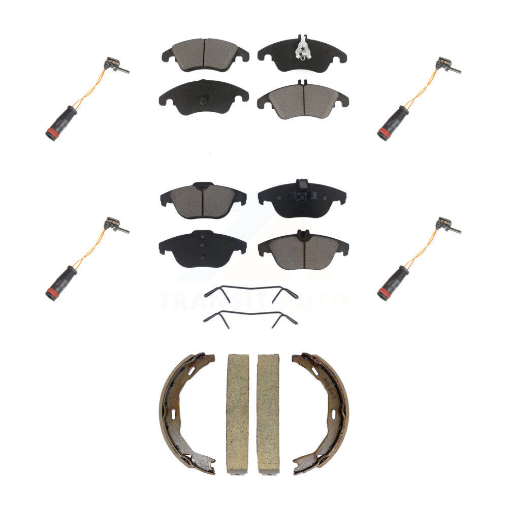 Front Rear Ceramic Brake Pads Wear Sensor Kit (7Pc) For Mercedes-Benz C300 C350 E350 E550 KCW-101362