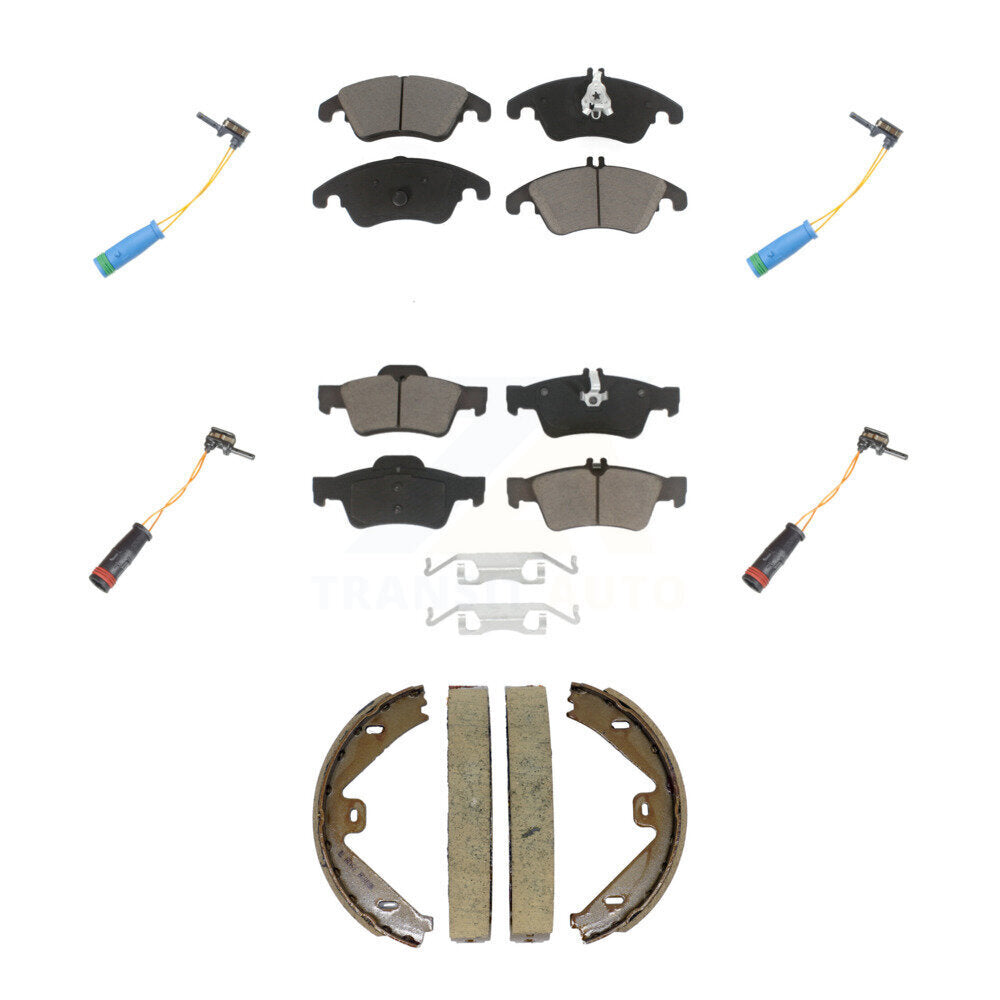 Front Rear Ceramic Disc Brake Pads And Wear Sensors Kit (7Pc) For Mercedes-Benz E400 KCW-101372