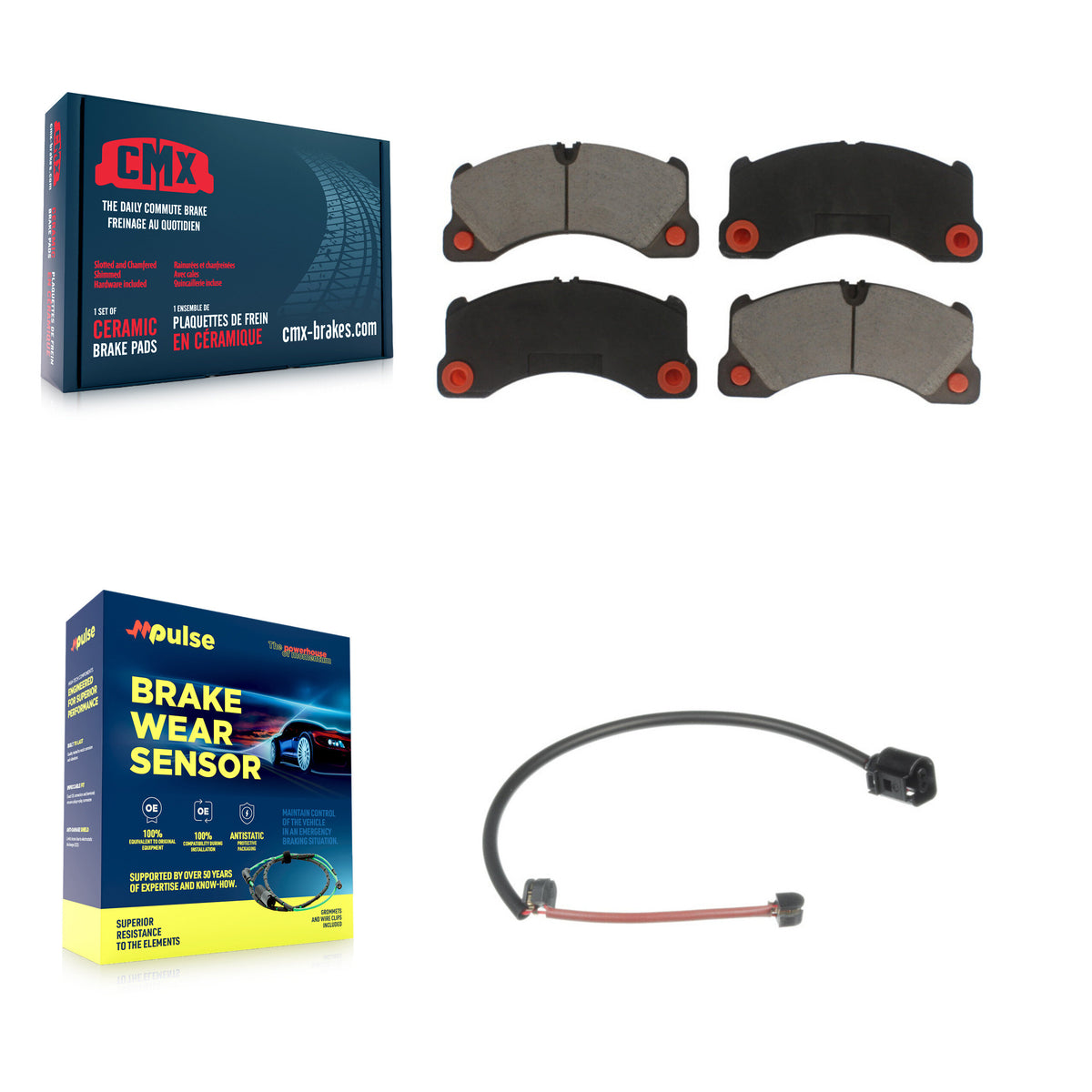 Front Ceramic Disc Brake Pads And Wear Sensors Kit For Porsche Cayenne KCW-101377