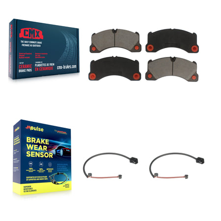 Front Ceramic Disc Brake Pads And Wear Sensor Pairs Kit For Porsche Cayenne KCW-101388
