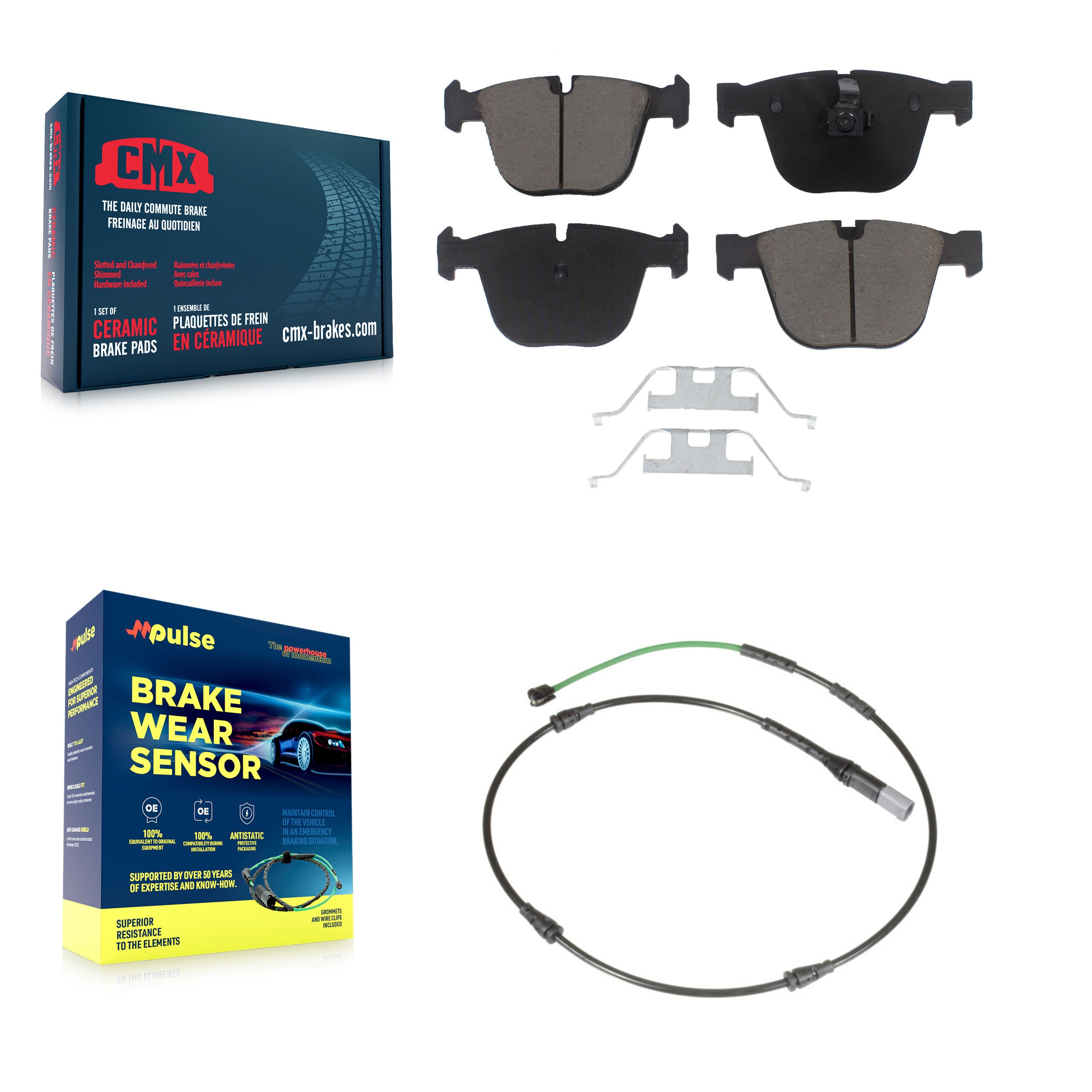 Rear Ceramic Disc Brake Pads And Wear Sensors Kit For 2015-2016 BMW X5 M with 4.4L KCW-101396