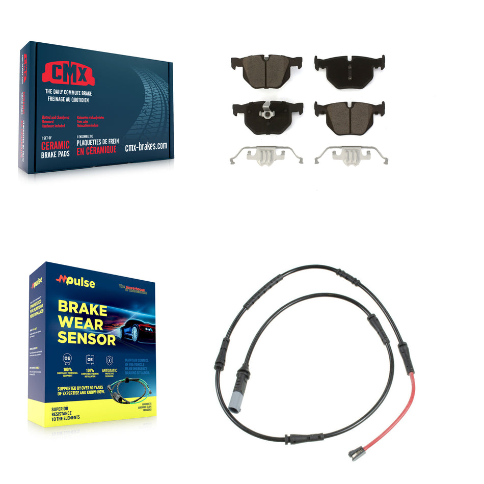 Rear Ceramic Disc Brake Pads And Wear Sensors Kit For 2009-2010 BMW 528i xDrive KCW-101400