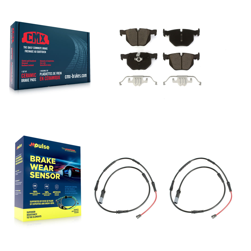 Rear Ceramic Disc Brake Pads And Wear Sensors Kit For 2009-2010 BMW 528i xDrive KCW-101414