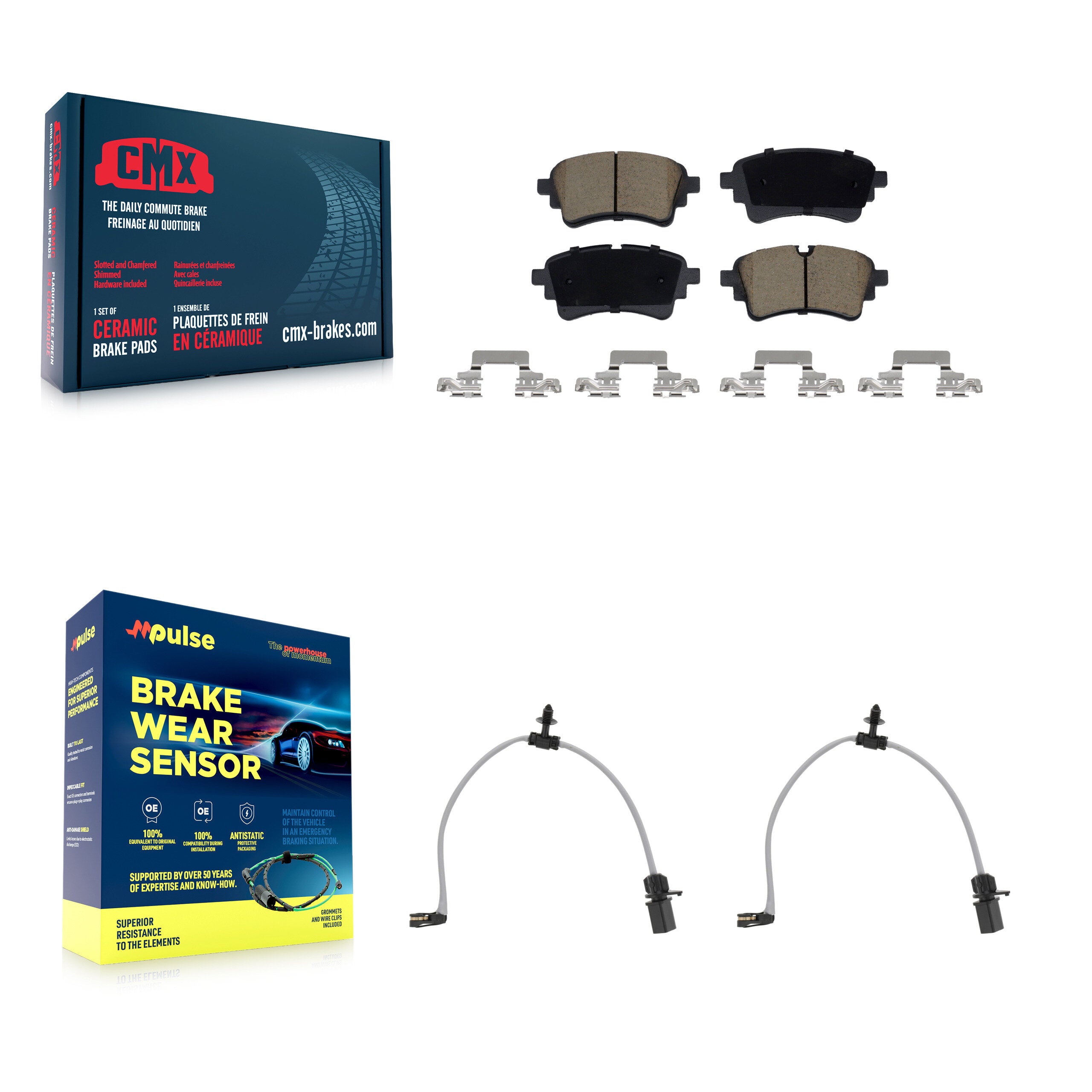 Rear Ceramic Disc Brake Pads Wear Sensor Kit For Audi Q5 Sportback SQ5 PHEV A6 Quattro A7 KCW-101417