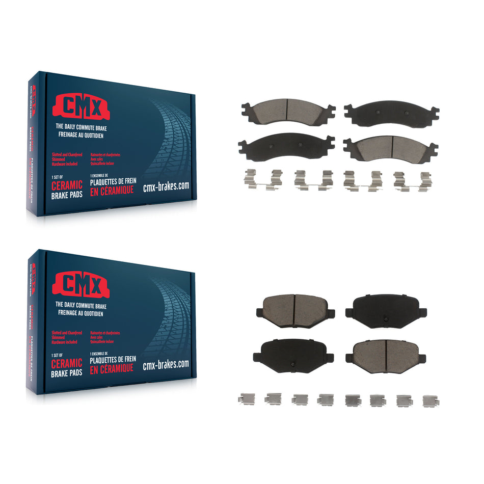Front Rear Ceramic Brake Pads Kit For 2010-2012 Ford Taurus SHO KCX-100002