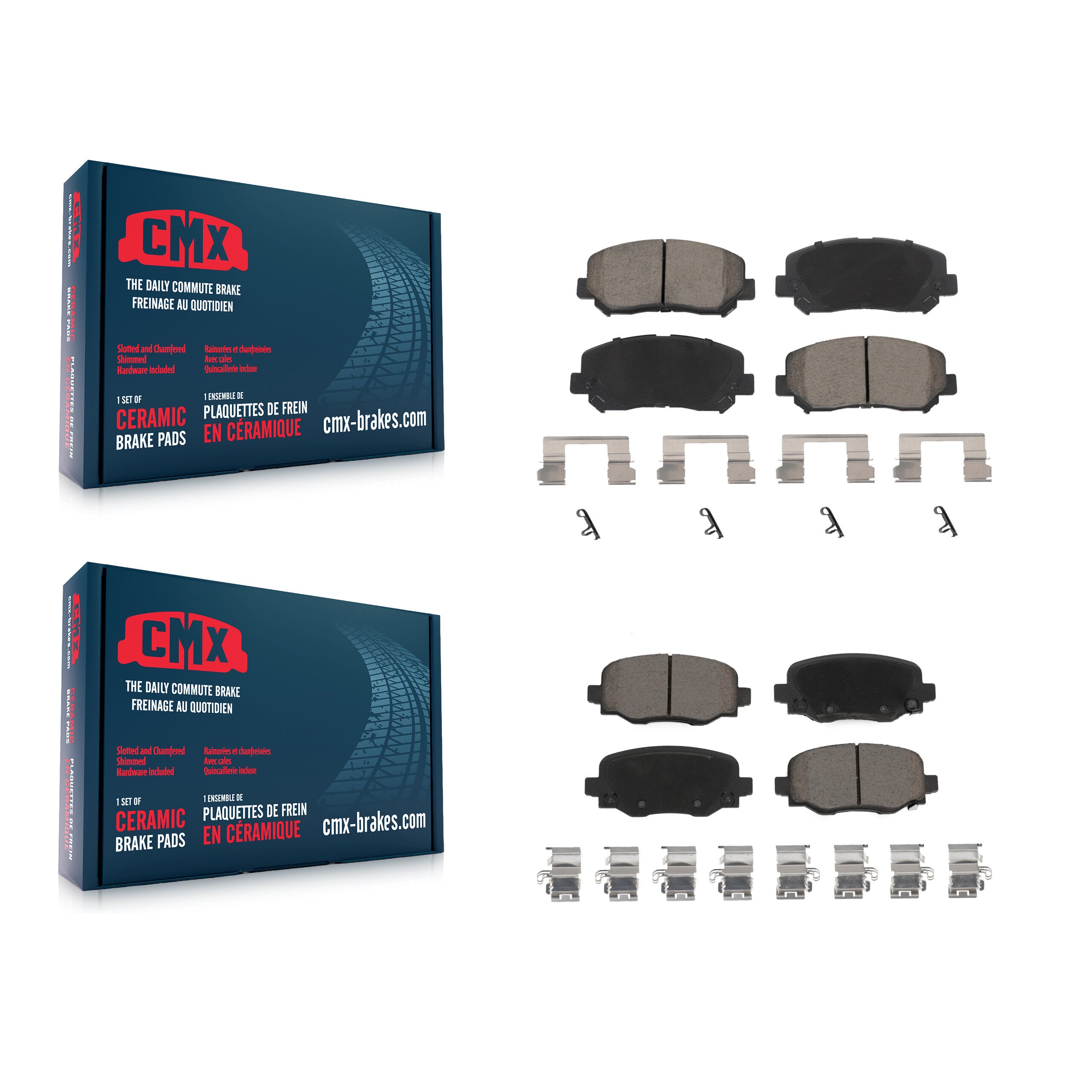 Front Rear Ceramic Brake Pads Kit For Jeep Cherokee Chrysler 200 KCX-100011