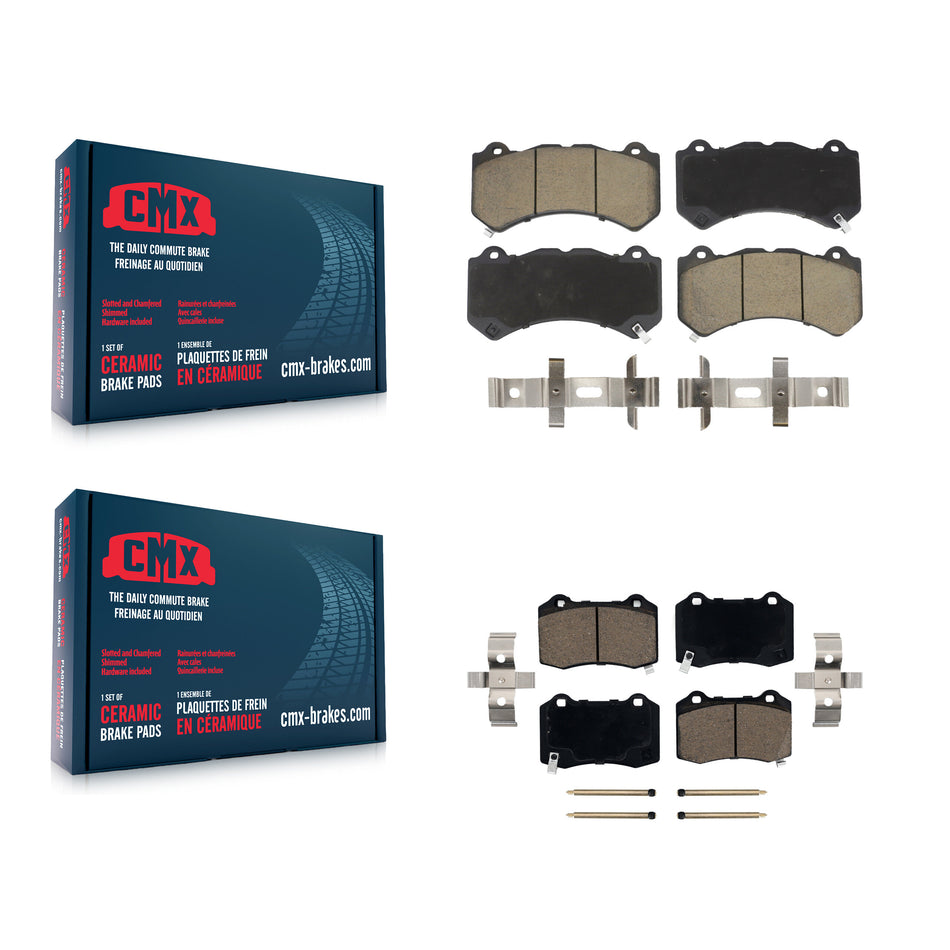 Front Rear Ceramic Brake Pads Kit For Jeep Grand Cherokee Dodge Charger Chevrolet Camaro Challenger Cadillac CTS Durango KCX-100031