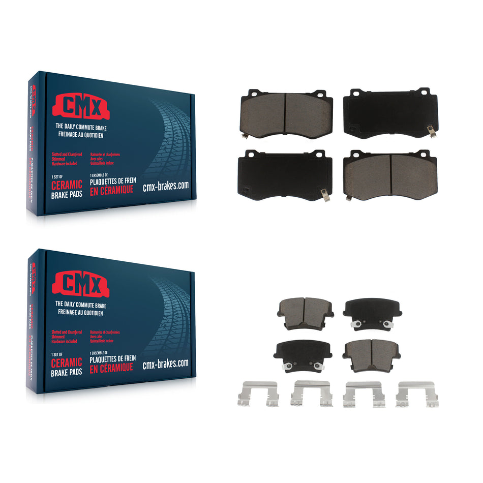 Front Rear Ceramic Brake Pads Kit For 2015 Dodge Charger R T Scat Pack with 6.4L KCX-100033