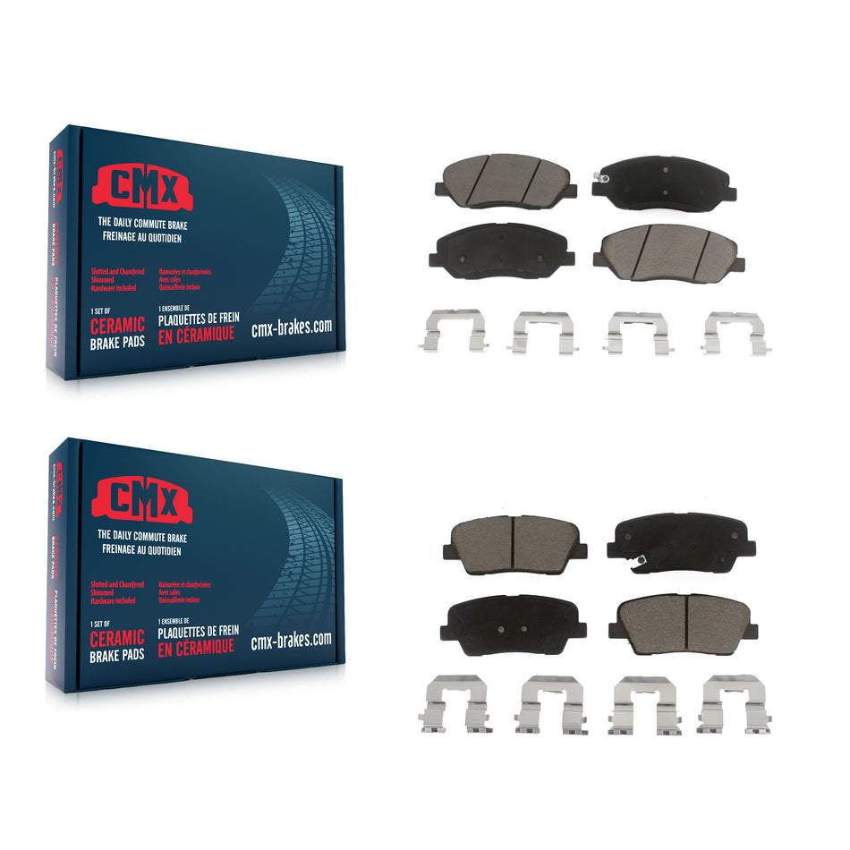Front Rear Ceramic Brake Pads Kit For Kia Sedona Hyundai Santa Fe Entourage Genesis Borrego XL KCX-100035