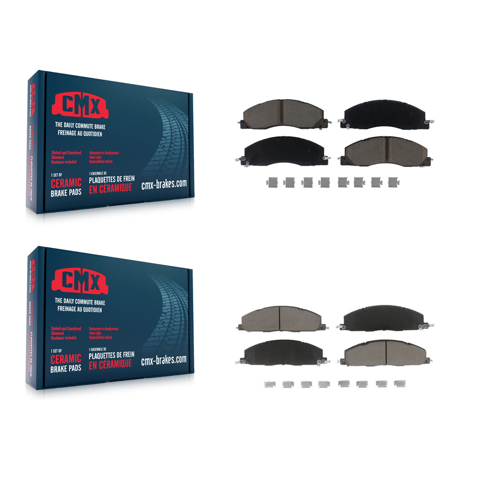 Front Rear Ceramic Brake Pads Kit For Ram 2500 3500 1500 Dodge KCX-100043