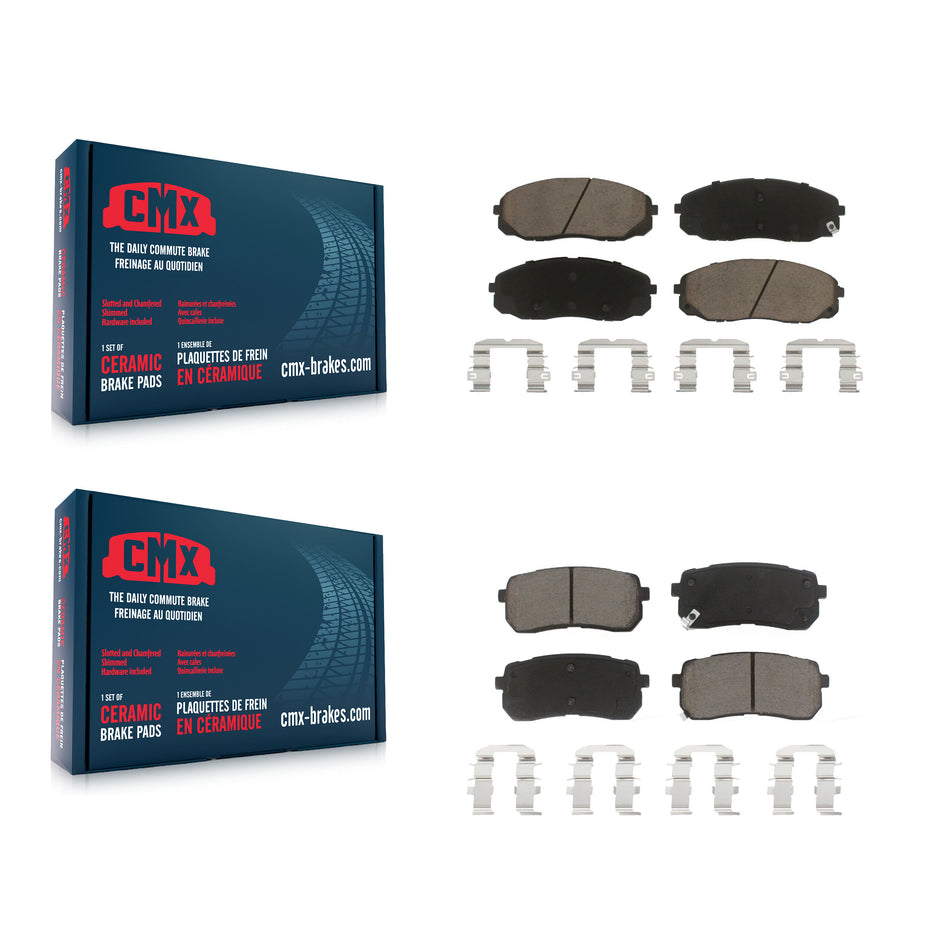 Front Rear Ceramic Brake Pads Kit For 2015-2019 Kia Sedona KCX-100055