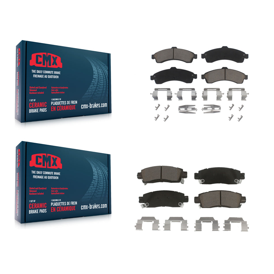 Front Rear Ceramic Brake Pads Kit For Chevrolet Trailblazer GMC Envoy EXT XL Buick Rainier Oldsmobile Bravada XUV SSR Isuzu Ascender Saab 9-7x KCX-100060