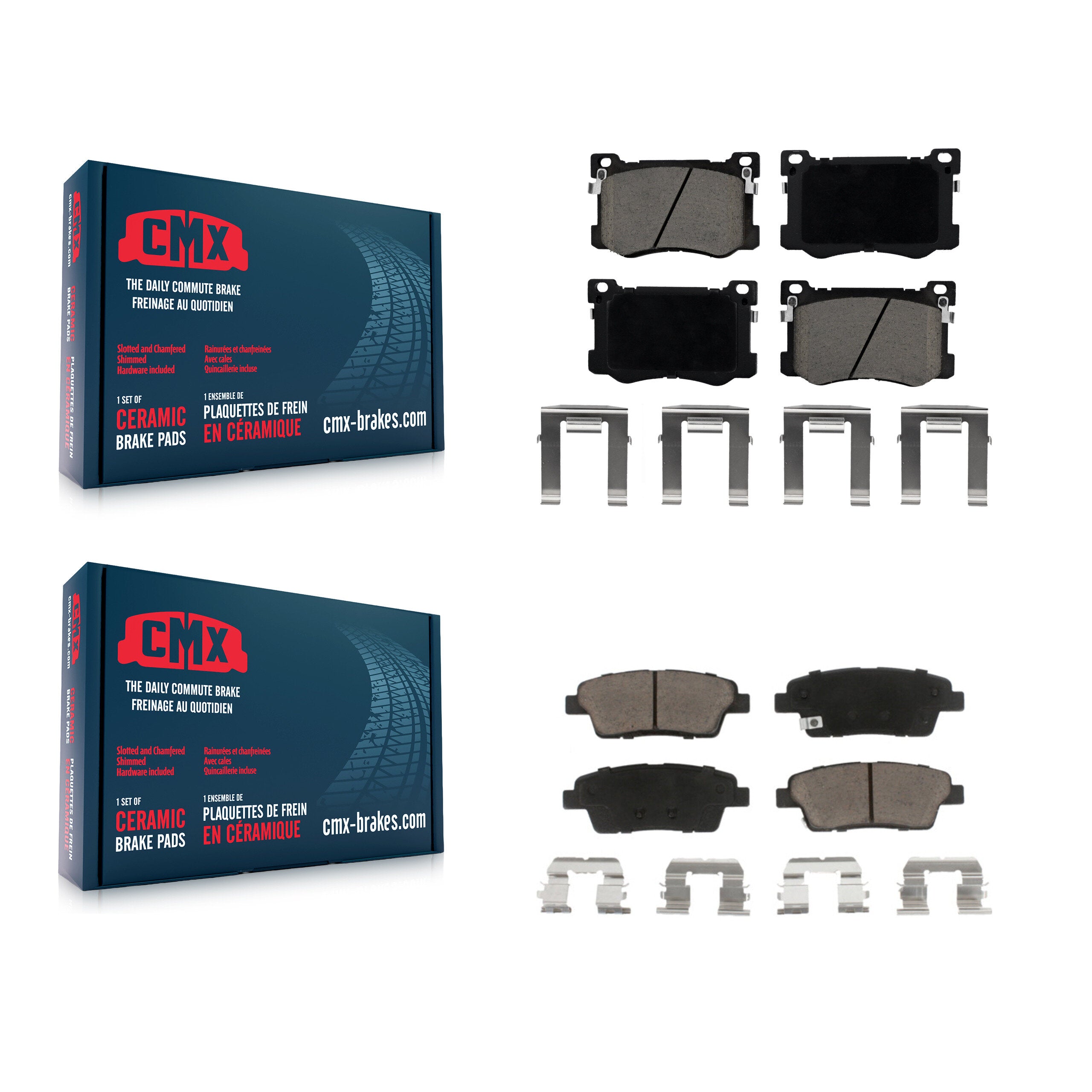 Front Rear Ceramic Brake Pads Kit For Hyundai Genesis G80 Kia K900 KCX-100080