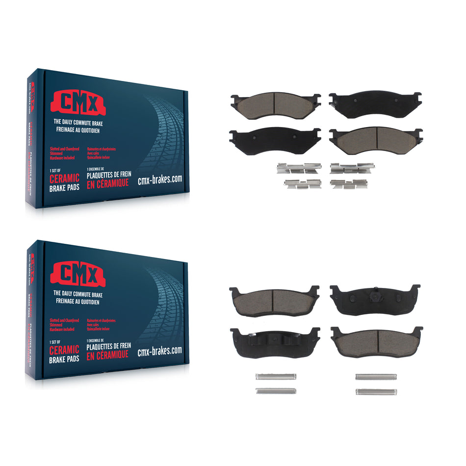 Front Rear Ceramic Brake Pads Kit For Ford F-150 Expedition F-250 HD Lincoln Navigator Heritage KCX-100081