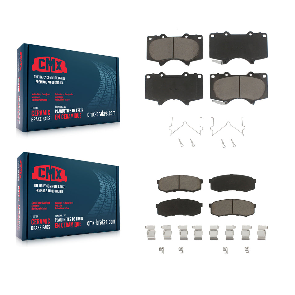 Front Rear Ceramic Brake Pads Kit For Toyota 4Runner Lexus Sequoia GX460 FJ Cruiser GX470 KCX-100084