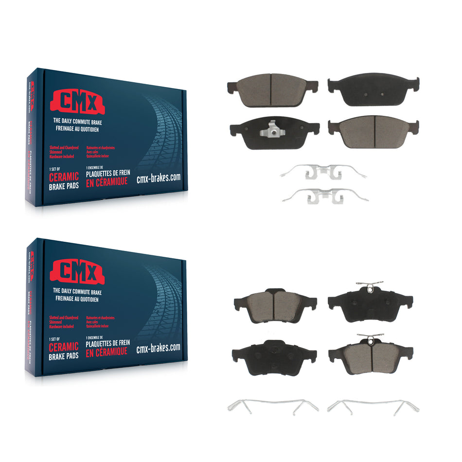 Front Rear Ceramic Brake Pads Kit For 2013-2018 Ford Focus ST KCX-100086