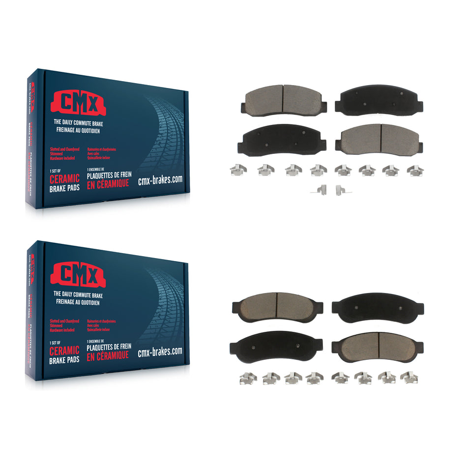 Front Rear Ceramic Brake Pads Kit For Ford F-250 Super Duty F-350 F-450 KCX-100097