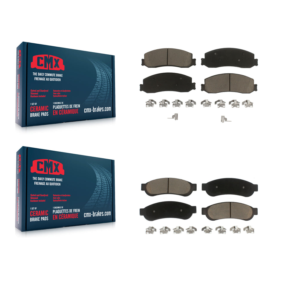 Front Rear Ceramic Brake Pads Kit For Ford F-250 Super Duty F-350 F-450 KCX-100098