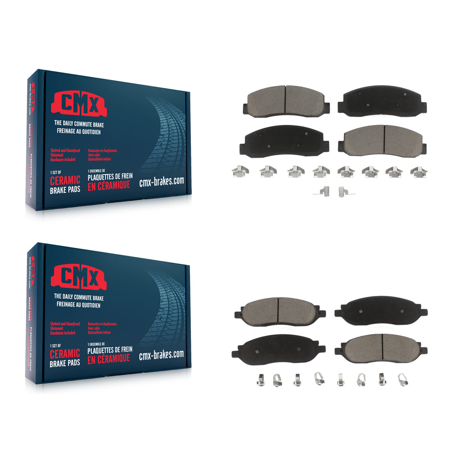 Front Rear Ceramic Brake Pads Kit For 2005-2007 Ford F-250 Super Duty F-350 KCX-100099