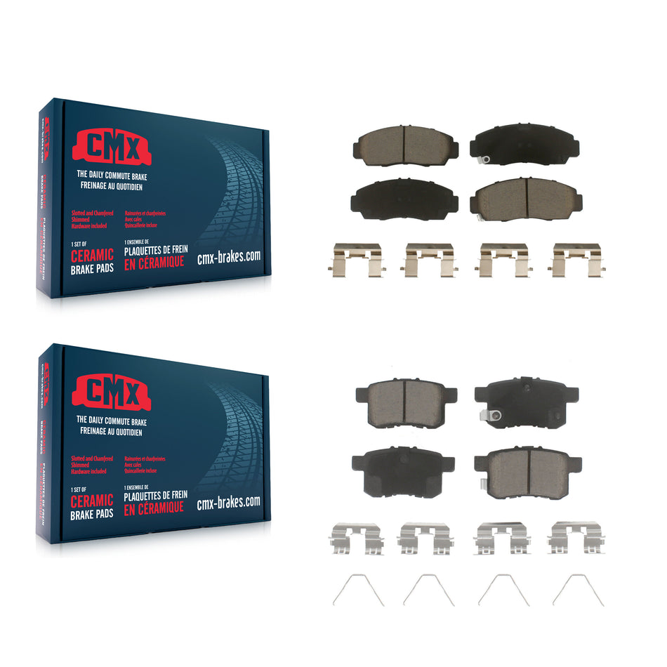Front Rear Ceramic Brake Pads Kit For Honda Accord Acura TSX KCX-100102
