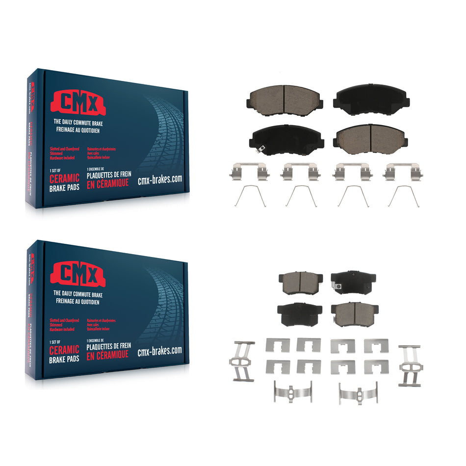 Front Rear Ceramic Brake Pads Kit For Honda Accord Civic CR-V Element Acura ILX KCX-100105