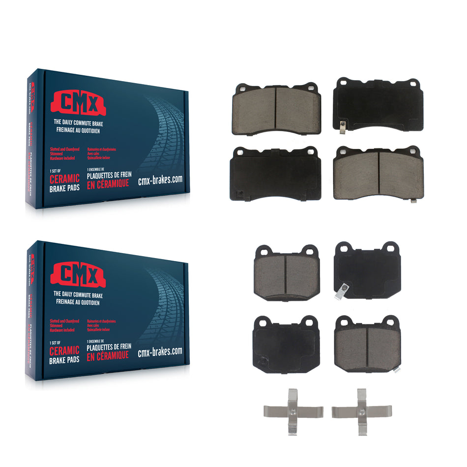 Front Rear Ceramic Brake Pads Kit For Subaru Impreza Mitsubishi Lancer WRX STI BRZ KCX-100109