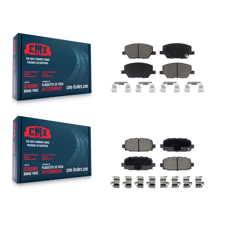 Front Rear Ceramic Brake Pads Kit For 2018-2022 Jeep Compass KCX-100115