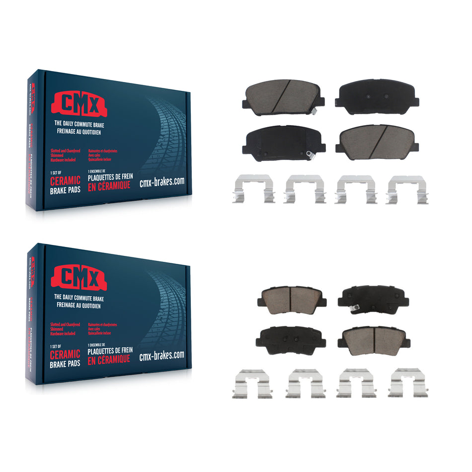 Front Rear Ceramic Brake Pads Kit For Kia Optima Hyundai Veloster Forte Koup KCX-100118