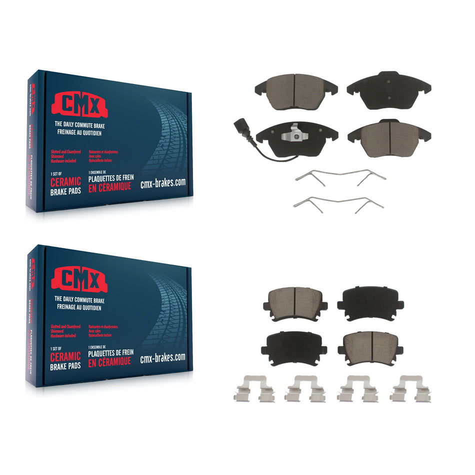 Front Rear Ceramic Brake Pads Kit For Volkswagen Jetta CC Passat GTI Audi Rabbit Eos A3 TT Quattro Golf R8 KCX-100167
