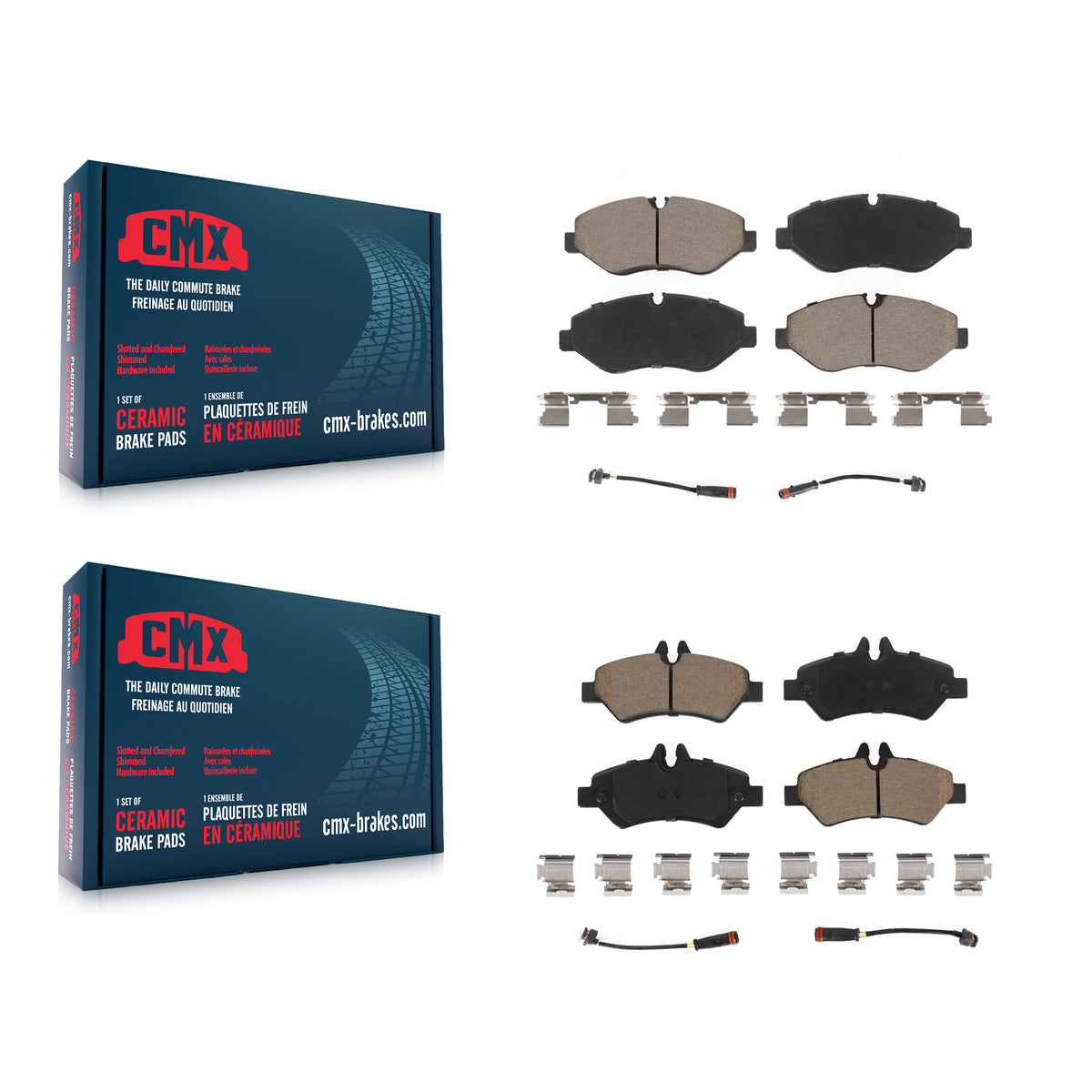 Front Rear Ceramic Brake Pads Kit For Sprinter 2500 Mercedes-Benz Dodge Freightliner KCX-100176