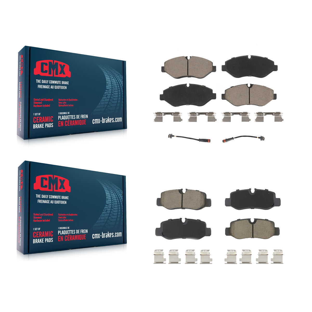Front Rear Ceramic Brake Pads Kit For Mercedes-Benz Metris KCX-100177