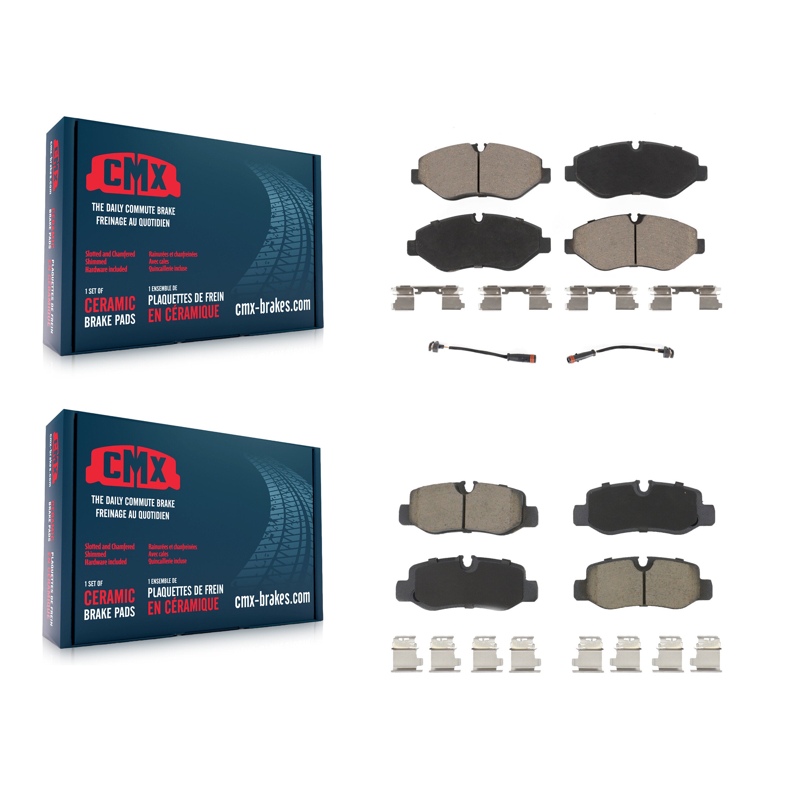 Front Rear Ceramic Brake Pads Kit For Mercedes-Benz Metris KCX-100177