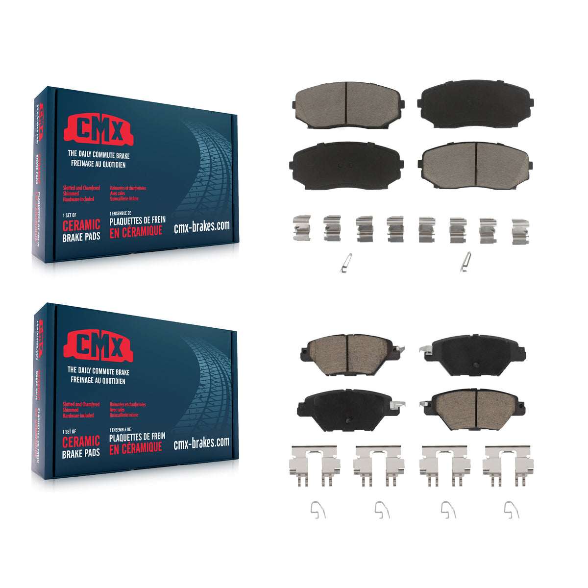 Front Rear Ceramic Brake Pads Kit For 2016-2023 Mazda CX-9 KCX-100195