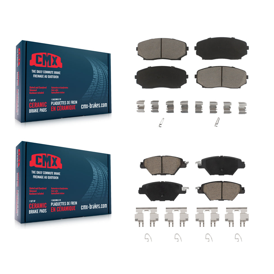 Front Rear Ceramic Brake Pads Kit For 2016-2023 Mazda CX-9 KCX-100195