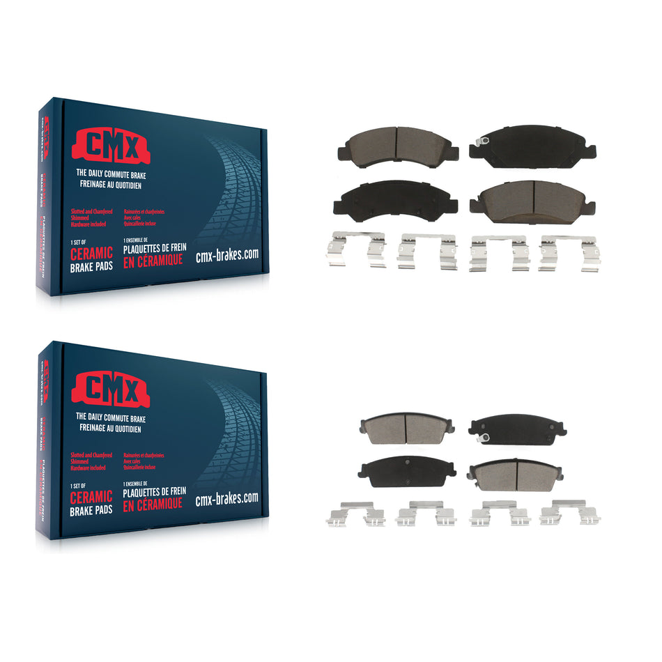 Front Rear Ceramic Brake Pads Kit For Chevrolet Silverado 1500 GMC Sierra Tahoe Suburban Yukon Cadillac XL Avalanche Escalade ESV EXT KCX-100216