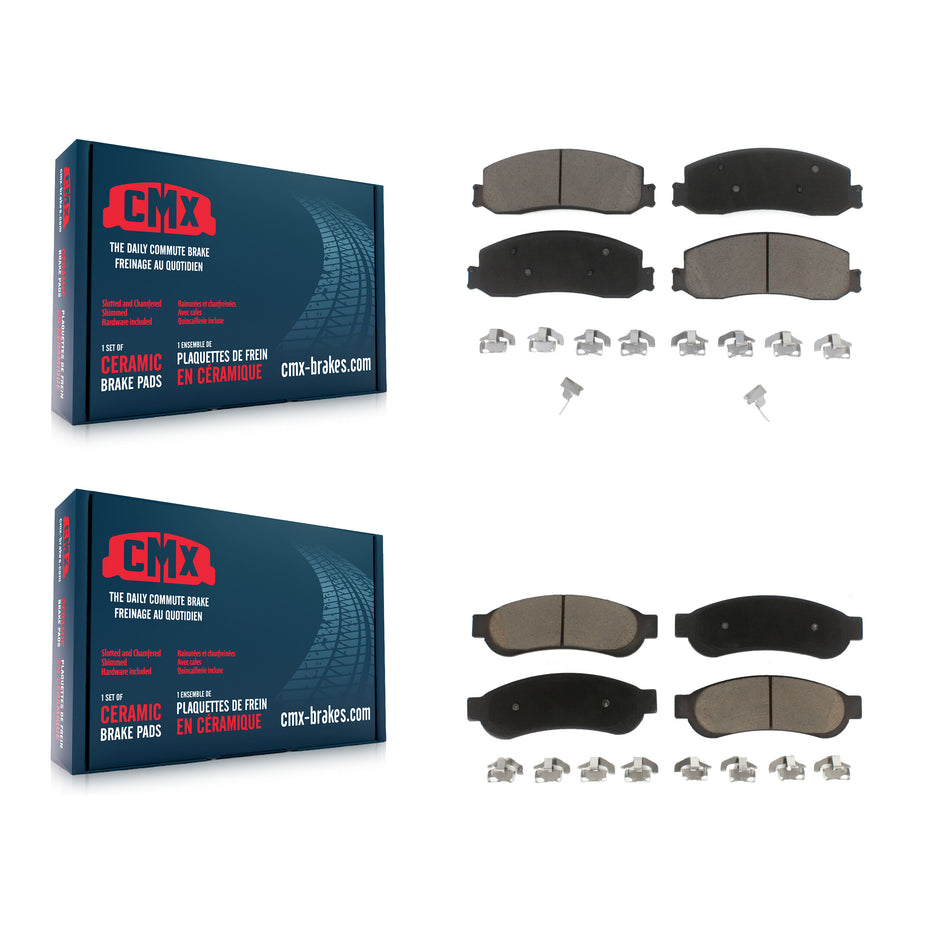 Front Rear Ceramic Brake Pads Kit For Ford F-250 Super Duty F-350 KCX-100229